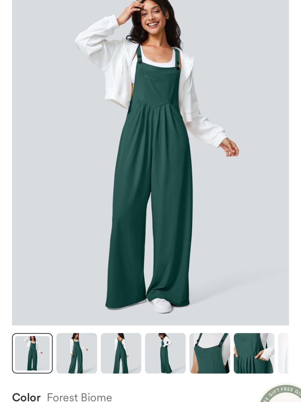 HALARA Forest Biome Wide-Leg Overall Jumpsuit